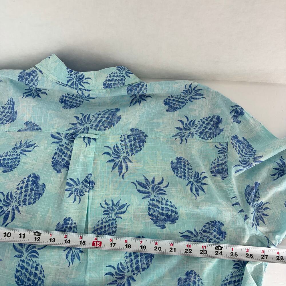 IZOD Men's 2XL Dockside Chambray Pineapple Short Sleeve Button Down Shirt NWT - Picture 6 of 16